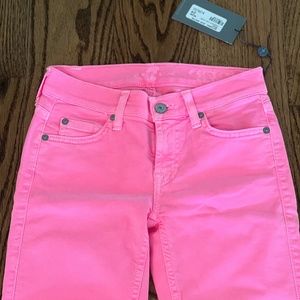 7 for all man kind pink denim jeans